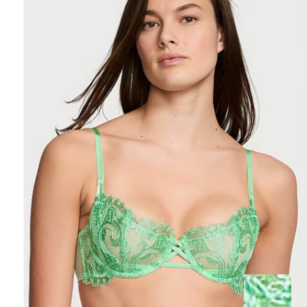 Victoria's Secret Wicked Unlined Boho Floral Embroidery Balconette Bra